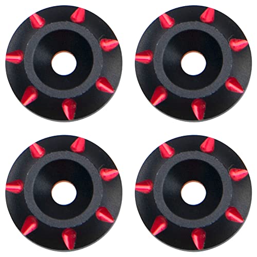 4Pack Vgoohobby 1/8 Universal Rear Wing Buttons Gasket Fixed Wing Spacers Compatible with Arrma Traxxas HPI HSP Redcat Axial Tamiya 1/8 RC Buggy Truck Racing Car (Red) - color: Red