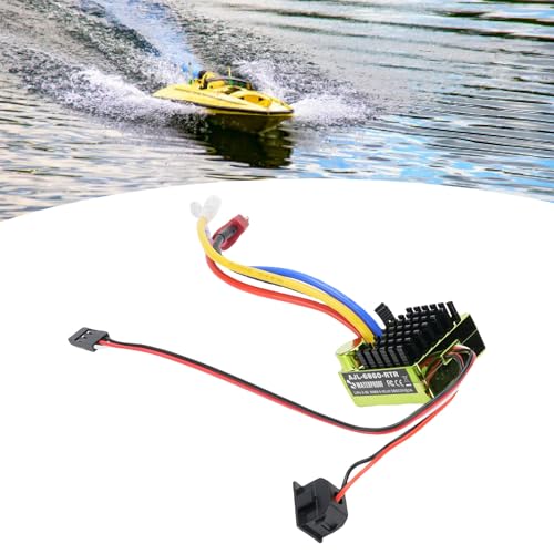 1 10 RC Brushed ESC, Aluminum Alloy Electronic Speed Controller for 540 550 750 Motors, Accurate Control Easy Installation for RC Car Boat Users