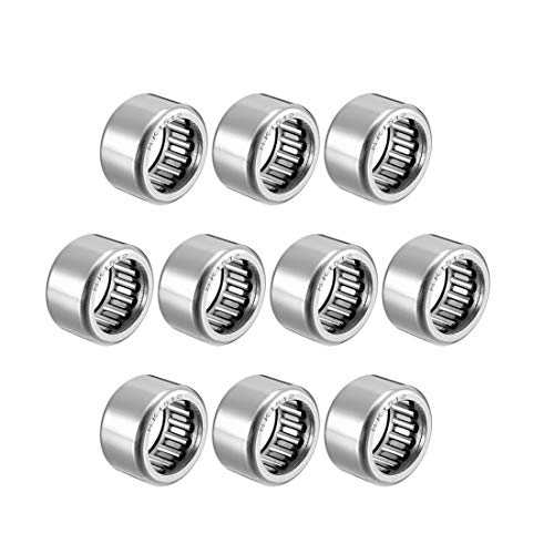 uxcell HK1512 Drawn Cup Needle Roller Bearings, Open End, 15mm Bore Dia, 21mm OD, 12mm Width (Pack of 10) - size: 15x21x12mm