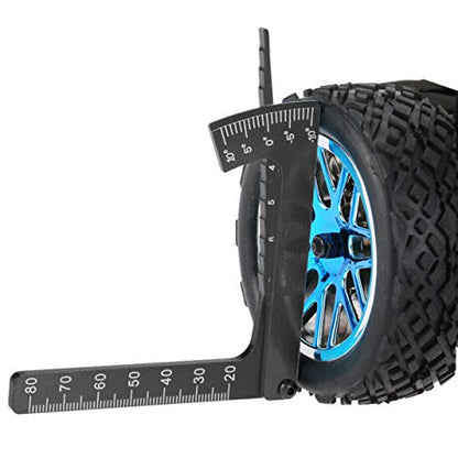 Metal 3 in 1 RC Scale Adjustable Measurement Wheel Height Rim Camber Gauge Angle Ruler Tool for 1/8 1/10 RC Car Truck Tire,Black…