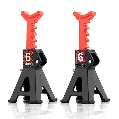 1/24 RC Toy Jack Stands 1/18 Simulation 6 Ton Metal Adjustable Mini Jacks Stand for 1:18 1:24 Scale Crawler Car Axial SCX24 Kyosho Tamiya HSP FCX24 TRX4M SCX24 AX24 Ford Bronco (Black, 2 PCS) - color: Black
