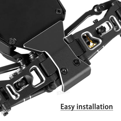 RC Aluminium Upgrades Part for L0S1 1/24 1/28 Micro-B(LOS00007)/Micro-T(LOS-1392) 2S 2WD,Front Bumper/Rear Wing Mount/Front Bulkhead Skid Plate/Servo Mount/Bearings Kit,Black - color: Black-(upgrades Part）