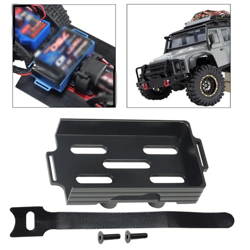RC Battery Tray Mounting Plate with Tie Replacement Universal RC Accessory Upgrade Part for TRX4M 1/18 Car Hobby Car Vehicle- Black - color: Black