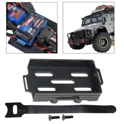 RC Battery Tray Mounting Plate with Tie Replacement Universal RC Accessory Upgrade Part for TRX4M 1/18 Car Hobby Car Vehicle- Black - color: Black