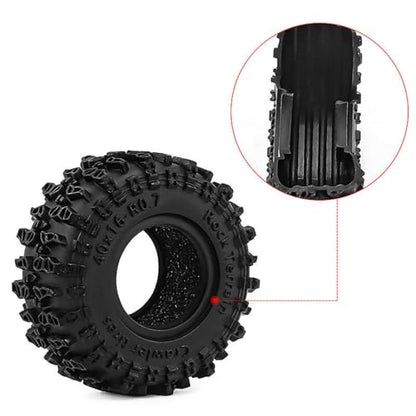 0.7 RC Crawler Tires OD 1.57" 1/30 Super Soft Rubber All Terrain Tyres For 1:30 1/32 Rock Mud Crawler Car Axial SCX30 Upgrades Parts 0.7" inch Beadlock Wheels Rims 4PCS