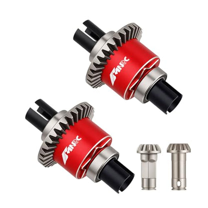 Steel Front Rear Differential Diff Input Gear Kit Compatible with Arrma Typhon Granite Mojave Grom Series Upgrade Part Red - color: Red