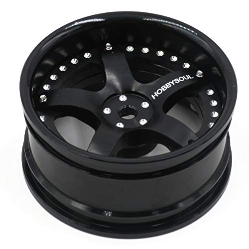 2pcs RC 1/10 Aluminum Alloy Wheel Rims Hex 12mm Adjustable Offset Black Color Fit 1:10 RC On Road Drift Touring Car Tires - color: Black