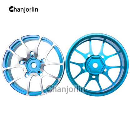 1/10 RC On Road Drift Wheels Rims Hex 12mm Metal Rally Racing Hubs for 1:10 Scale Touring Street Car Tires Tyres Tamiya TT01 TT02 HSP 2S 3S Brushless HPI KYOSHO XV02 XV01 4PCS (Blue) - color: Blue