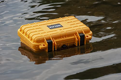 MEIJIA Portable All Weather Waterproof Protective Hard Case, Small Camera Case,Dry Case with Customizable Foam,Fit Use of Drones, Camera,Equipments, 11.65 ”x8.35”x3.78” - color: Yellow