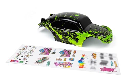 SummitLink Custom Body Compatible for 1/10 1/8 Scale RC Car or Truck (Truck not Included) (Muddy Green Over Black) - style: Muddy Green Over Black