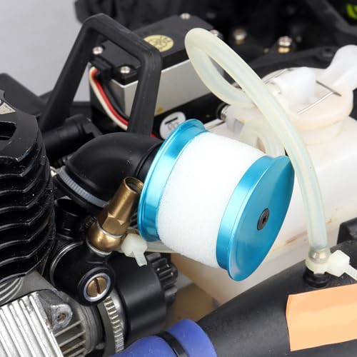 HobbyPark RC Air Filter Aluminum Capped w/Element Sponge 04104 Nitro Engine Parts for 1:10 Monster Truck Off Road Buggy Redcat HSP Exceed (Blue)