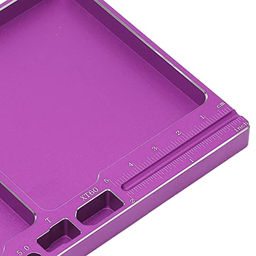Magnetic Screw Tray, RC Aluminium Alloy Screw Tray, Adsorption Widely Used Magnetic Parts Tool Tray for RC Model Toy Repair Mat Electronic Repair Kit Tool Organizer (Purple) - color: Purple