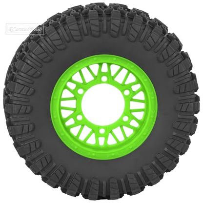 RC Wheels and Tires Truck Tires Short Course Tires for 1/10 Scale Car Arrm a Senton,Slash 2WD 4×4,Axia1,Rc 4wd,Red cat,Plastic Wheels Rubber Tires,4pcs,Green - color: Green(4pcs)