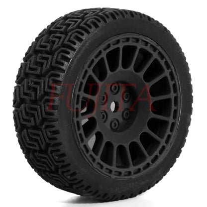 fujita 1/10 RC ON-Road Rubber Racing Tire Rim 68mm OD for 1:10 RC On-Road Touring Drift Car HSP Tamiya XV01 TT01 TT02 HPI Kyosho FAZER MK2（Black B） - color: Black B