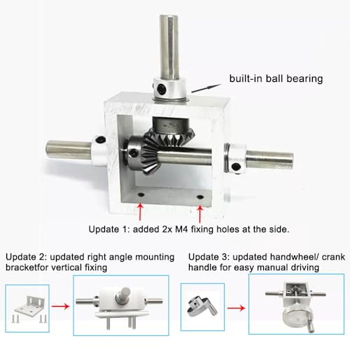 1:1 Right Angle Bevel Gearbox 1 Module 20 Teeth 90° Angle Drive Steering Gear Device Simple Mechanical DIY Module with 6mm Shaft - size: 6mm shaft, style: 1 output shaft