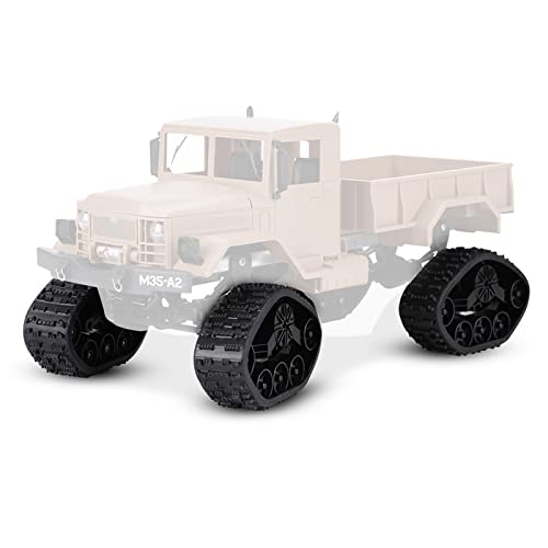 4pcs RC Car Tire Wheel Rubber Crawler Tyre for WPL 1/16 RC Military Truck, Replacement RC Tyre with ABS Reinforcement, High - Grip Tread Design for Off - Road Terrain and Rough Sur