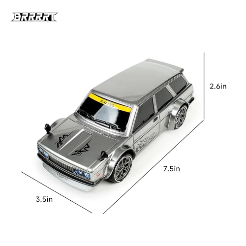4WD High Speed RC Drift Car,1:24 Remote Control Car,20KM/H Mini RC Drift Car with LED Lights,Adjustable High Speed/Low Speed Drift Car,Extra Drifting Tires,Birthday Gifts for Kids Gift 6+ - style: Silvery Drift Car