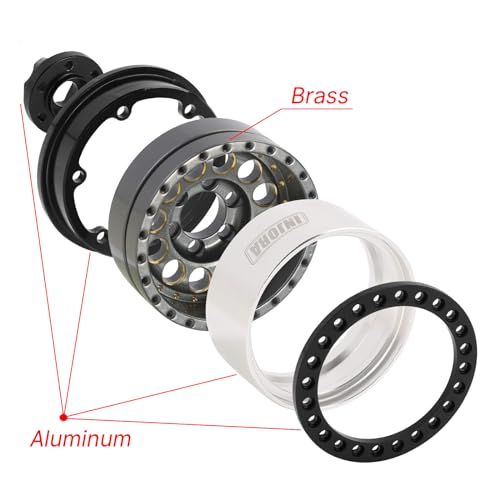 INJORA 1.9" 150g Brass & Aluminum -10mm Offset Wheels for 1/10 RC (Grey) - color: Grey