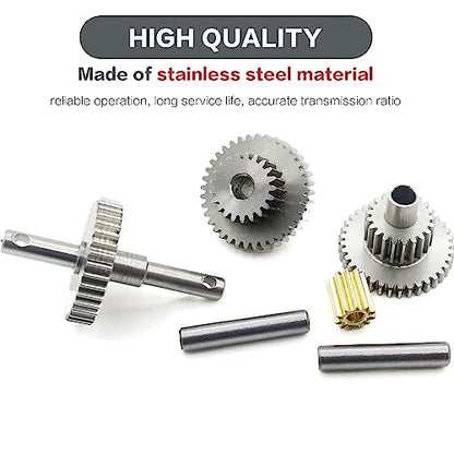 Stainless Steel 9.7:1 Overdrive Transmission Gear for 1/18 TRX4M RC Crawler | With 11 Tooth Motor Pinion,CNC Machined,Rust Resistant,Wear Resistance,High Strength - size: 9.7:1