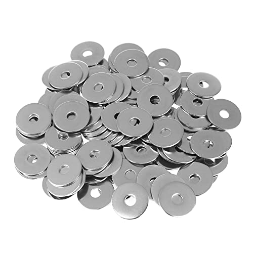 HELIFOUNER 100 Pieces M5x20x1.2mm Fender Washers, 304 Stainless Steel Large Fender Washers, Inner Diameter 5mm, Outer Diameter 20mm, Thickness 1.2mm - size: M5x20x1.2mm