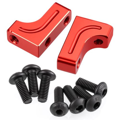 4PCS RC Aluminum Alloy Servo Mounts 1/10th RC Crawler Car CNC Machined Aluminum Servo Mount for SCX10 90047 Wrangler 1/10 RC Crawler Car Upgrades (Red) - color: Red