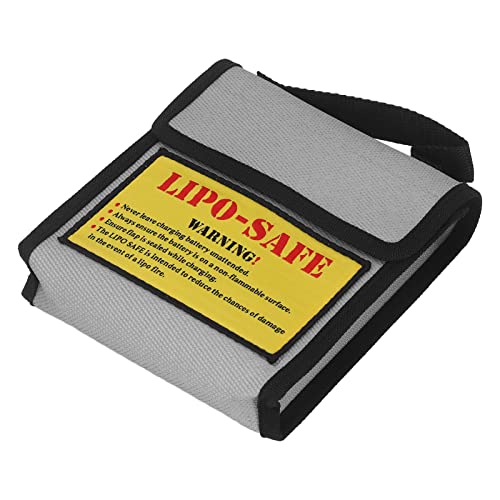Lipo Battery Safety Bag, Fireproof Explosion Proof Battery Guard Sack with Fire Fibre Handle for Charging Storing Aircraft Batteries Home Workshop