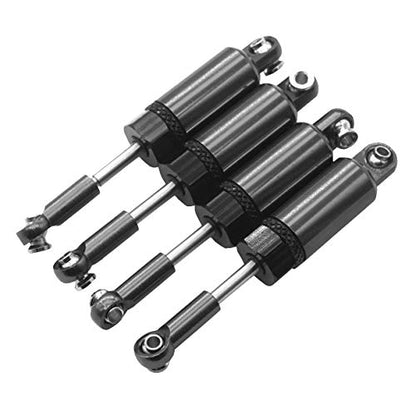 4Pack Share Goo Metal Shock Absorber Kit Damper Suspension Upgrade Part Compatible with WPL 1/16 C14 C24 RC Crawler Off-Road Car Truck (Dark gray) - color: Black