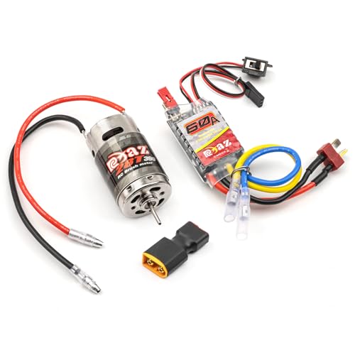Brushed Power Combo 390 28T Motor 60/320A ESC BEC 6V/2A Splash-Proof for 1/10 1/16 1/18 RC Buggy Car Traxxas LaTrax Teton Rally Desert Prerunner Losi Mini-T 2.0 LMT 4WD, RC Drift Buggy Truck Car - size: 390 28T