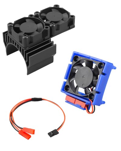VXL-3s ESC Cooling Fan and Motor Dual Fan, Fit for 1/10 Traxxas Slash 4×4 VXL/Rustler 4X4 VXL/Stampede 4X4 VXL/Hoss 4×4 VXL/Velineon VXL 3s Cooling Fan, Black - color: Black