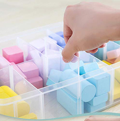 Sooyee 3-Tier Stackable Craft Organizers and Storage Box, Clear | 30 Compartments, Bead Organizer, Plastic Storage Box for Toys, Dolls, Arts and Craft, Washi Tape, Rock Collection, Ribbons - size: 3-Tier