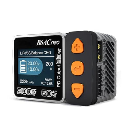 B6ACneo B6AC neo Smart Charger DC 200W AC 60W RC Battery Balance Charger B6AC neo for LiPo/Life/LiIon/LiHV Battery(1-6s) /NiMH/NiCd (1-15s) Batteries