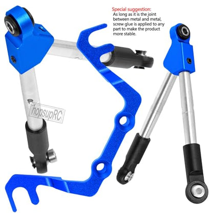 7075 Aluminum C Hub Front Tie Rods with Stabilizer Upgrade Parts for 1/10 Slash 4X4 4WD LCG.Navy Blue - color: Blue(for 1/10)