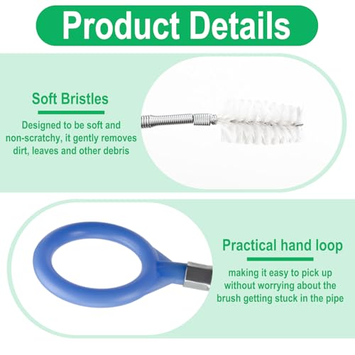 Auto Sunroof Drain Cleaning Tool, 120 Inch Flexible Tube Cleaning Brush | with Pipe Cleaning Brush, Injector Hose, and Injector Soft Drain Brush, Car Sunroof Cleaner for Drains, Sewers, Windshields - size: 120 Inch kits