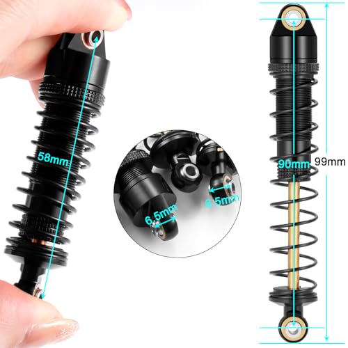 4Pcs RC Universal Metal Shock Absorber For 1/10 RC Crawler Car Tamiya CC01 TF2 TRX4 SCX10 SCX10-II D90 Gen7 Gen8 (90MM)