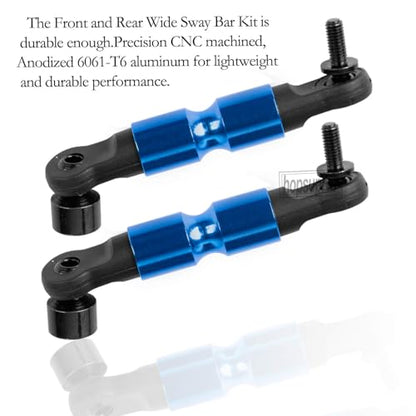 RC Aluminum Front & Rear Wide Sway Bar Kit Upgrades Part for 1/10 Slash Stampede Rustler Rally 4X4 RC Car,Alloy Sway Bar Kit Front & Rear Anti-Roll Bar Wide Sway Bar Hops Up