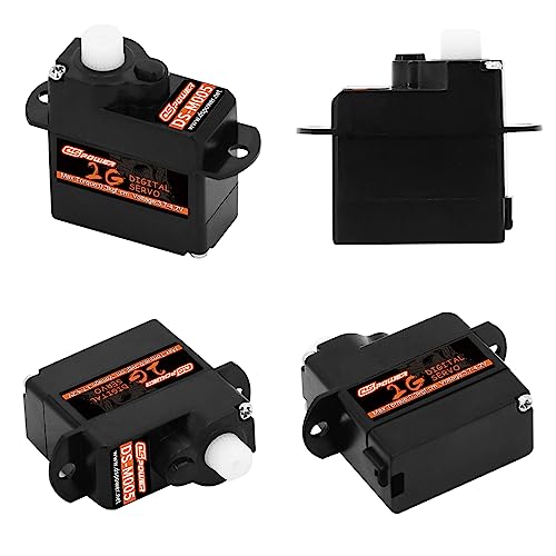 5PCS 2G Plastic Gear Mini Servo, 3.7-4.2V RC Micro Coreless Motor Digital Servos Kit for Fixed-Wing Helicopter Airplane Drone 1/24 RC Car Model Boat Robot Toy