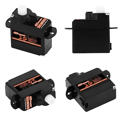 5PCS 2G Plastic Gear Mini Servo, 3.7-4.2V RC Micro Coreless Motor Digital Servos Kit for Fixed-Wing Helicopter Airplane Drone 1/24 RC Car Model Boat Robot Toy