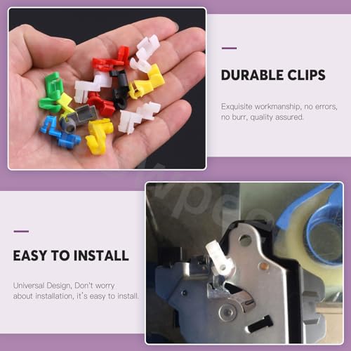 Swpeet 120Pcs 6 Sizes Car Door Lock Rod Clips Assortment Kit, Left and Right Door Handle Rod End Clip Retainer, Tailgate Handle Rod Clip, Latch Locking Push Clip Compatible with Most Cars ﻿