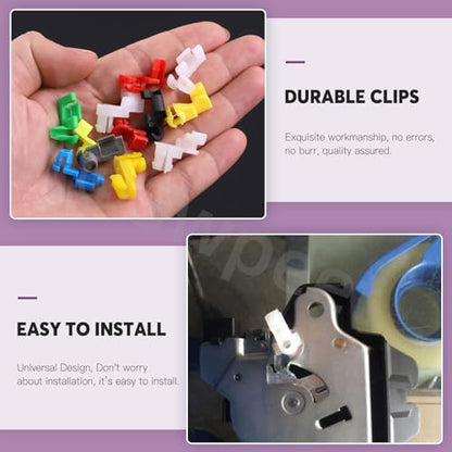 Swpeet 120Pcs 6 Sizes Car Door Lock Rod Clips Assortment Kit, Left and Right Door Handle Rod End Clip Retainer, Tailgate Handle Rod Clip, Latch Locking Push Clip Compatible with Most Cars ﻿