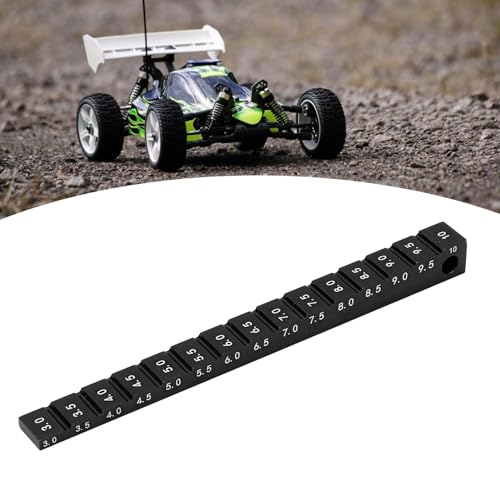 RC Ride Height Gauge 1/10, RC Camber Gauge Aluminum Alloy RC Ride Height and Camber Gauge Kit for 1/10 RC Drift Car, 0.1 to 0.4in Adjustment Range (Black) - color: Black