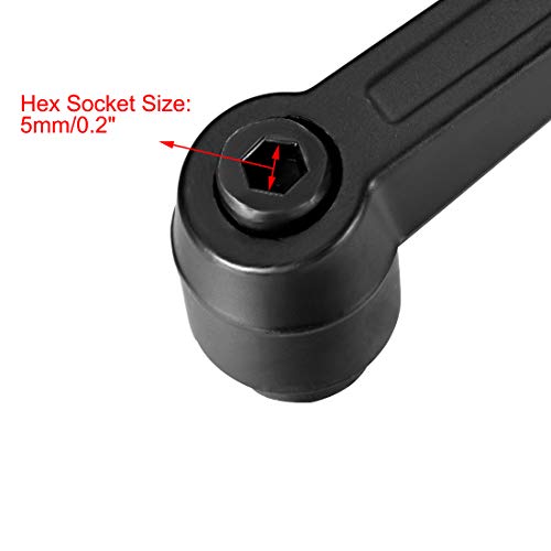 uxcell M10 Handle Adjustable Clamping Lever Thread Push Button Ratchet Female Threaded Stud 3 Pcs - size: M10