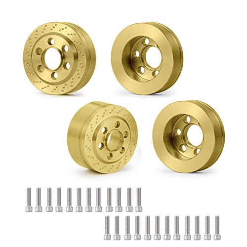 MORLORDY 4PCS RC Brass 1.9 Beadlock Wheels Weights for 1/10 Scale SCX10 D90 Wraith 90048 90018 RR10 RC Wheel Weights Accessories - size: 1.9 Inch