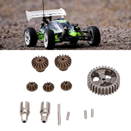 RC Differential Gear Set, Metal Upgrade with Precise Fitting, Metal RC Gear Set for Enhanced Handling and Acceleration for RC Hobbyists and 1/24 Scale Car Enthusiasts in Racing and Off-Road Scenarios