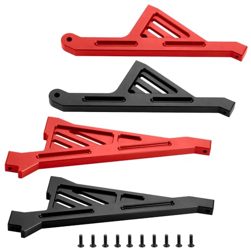 MOHERO Aluminum Alloy RC Front & Rear Chassis Brace for 1/5 LOSI 5IVE-T 2.0 RC Truck Upgrade Part (Black) - color: Black - Front & Rear