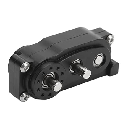 Luqeeg 2 Speed Gearbox Transfer, CNC Machined Aluminum Alloy Transmission for 1/10 RC Crawler Climber, Anodized Look Gearbox with Fine Workmanship for SCX10 313mm Wheelbase Frame (Black) - color: Black