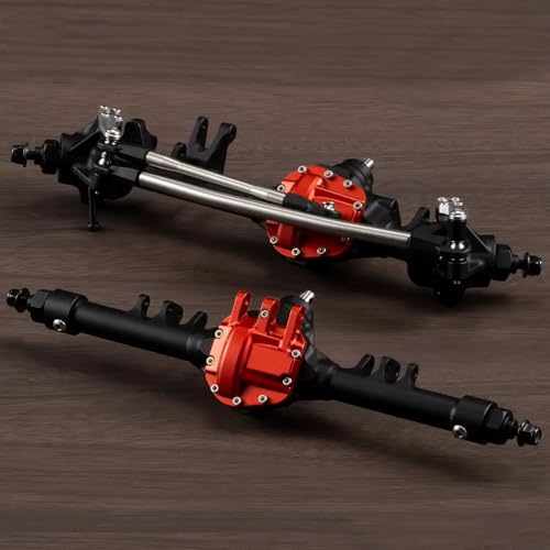 Aluminum Offset Straight Axle with Panhard Mount for Vanquish VS4-10 SCX10 II 1/10 RC Crawler Cheater Rigs (Black Front Rear) - color: Black Front Rear
