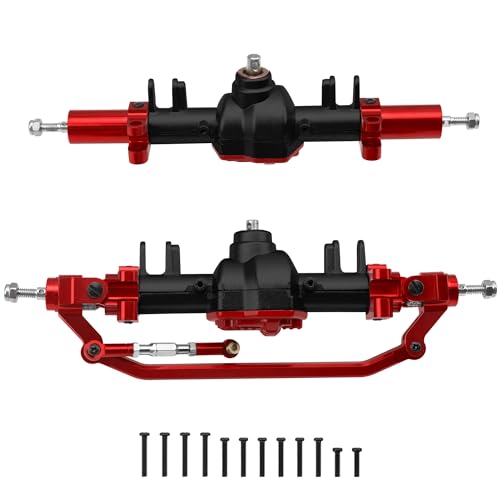 Metal Front & Rear Portal Axle Set Upgrades Parts Compatible with 1/12 MN128 G500 MN86K MN86KS MN86S RC Crawler Car (Black) - color: Black