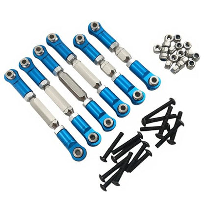 Adjustable Tie Rod Set for ARRMA Granite Senton Vorteks 550 (Blue) | Aluminum,RC Linkage,Turnbuckles,Toe Links,6PCS,1/10,4X4,4X2,Steering Upgrade,AR330446 Compatible - color: Blue