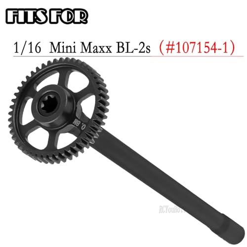 RC 45T Spur Gear Slipper Clutch/Center Slider Driveshaft Upgrades Part for 1/16 Mini Maxx 4WD RTR Brushless Monster Truck (#107154-1),#45 Steel Transmission Gears Spur Gear,Black - color: Black-(upgrades Part）