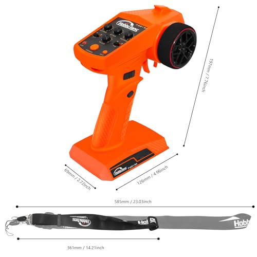 RC Radio System 4CH 2.4G RC Transmitter with Receiver and Lanyard Anti-Jamming Remote Controller for RC Car Crawler Boat, Orange - color: Orange